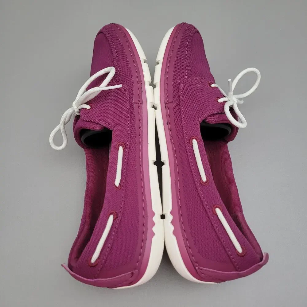 Clarks Cloudsteppers Step Maro Sand Boat Shoes Womens 8.5 Casual Sneakers Purple